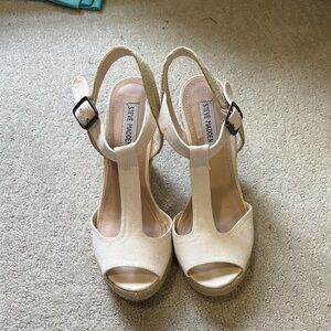 Steve Madden Women's Beige Wedge Sandals